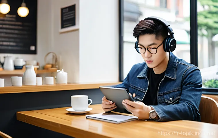 TOPIK 시험 유형별 시간 배분 전략 - **Prompt:** A young adult, either male or female, around 20-30 years old, sitting at a clean, well-o...